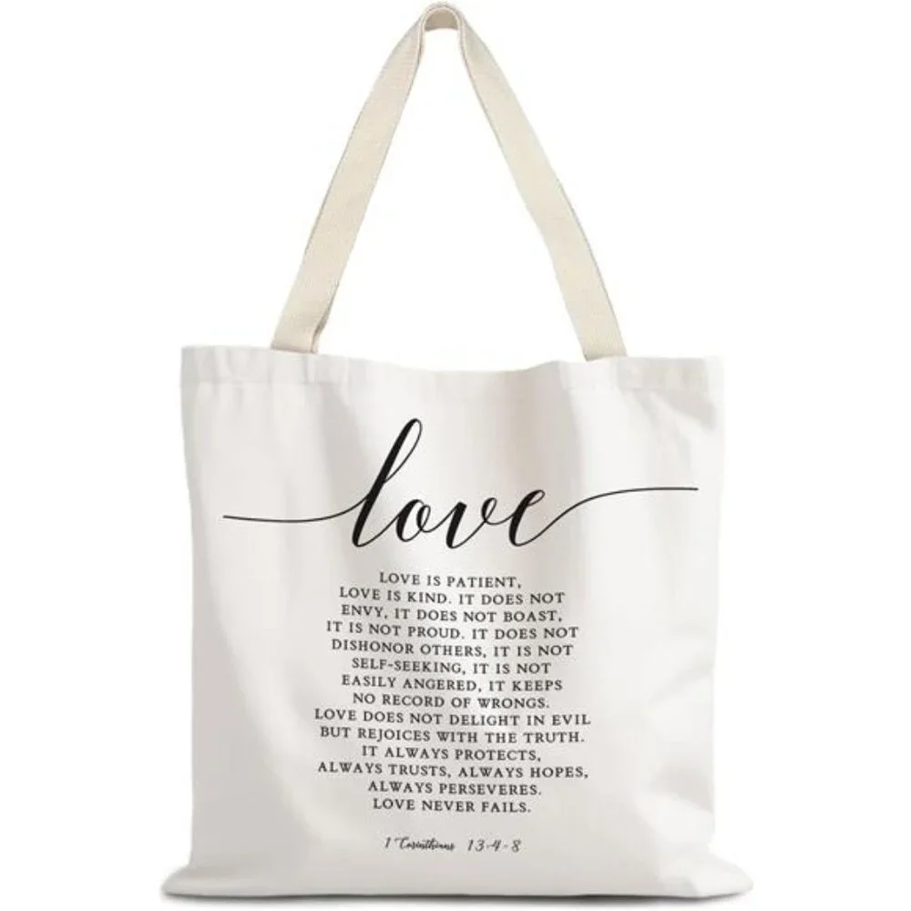 Christian Tote Bag, Christian Gifts for Women, Christian Canvas Bags for Women - Picture 1 of 5